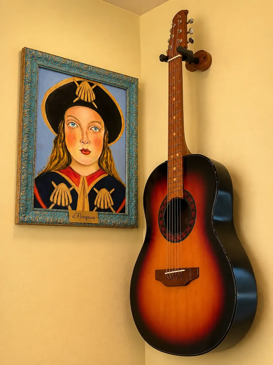 Rincón musical con guitarra en aPeregrina